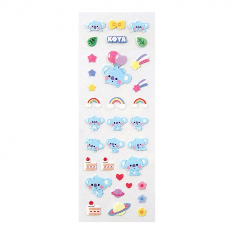 BTS Cartoon transparent sticker diary phone case decorative sticker  price for 10 pcs  