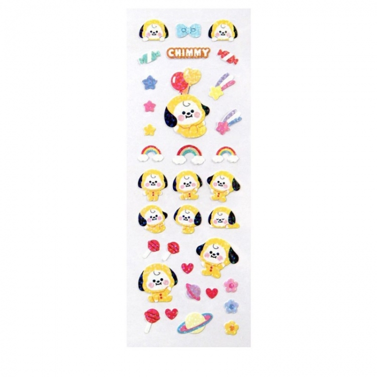 BTS Cartoon transparent sticker diary phone case decorative sticker  price for 10 pcs  