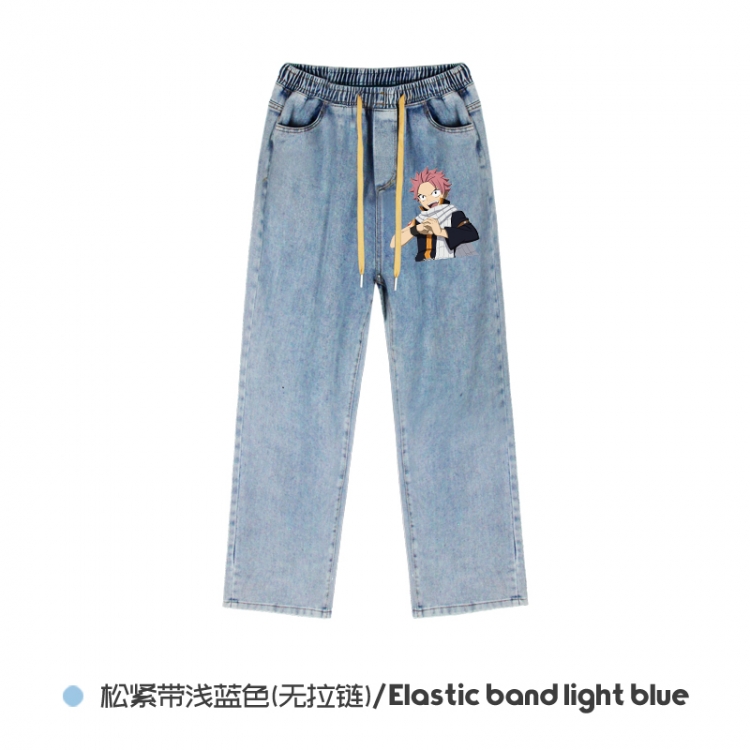 Fairy tail Elasticated No-Zip Denim Trousers from M to 3XL NZCK02-1