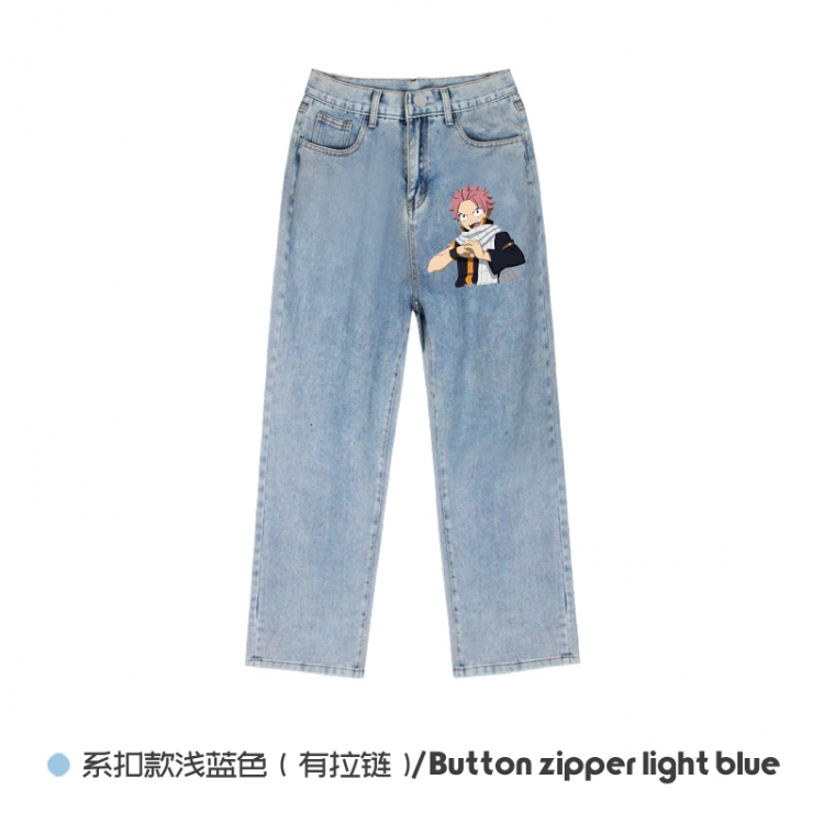 Fairy tail Elasticated No-Zip Denim Trousers from M to 3XL NZCK03-1