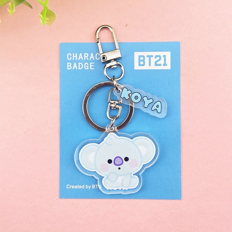 BTS cartoon acrylic keychain pendant bag keychain  price for 5 pcs