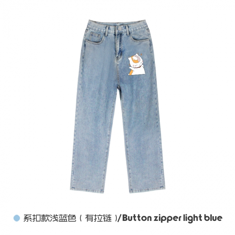 Natsume_Yuujintyou Elasticated No-Zip Denim Trousers from M to 3XL  NZCK03-7