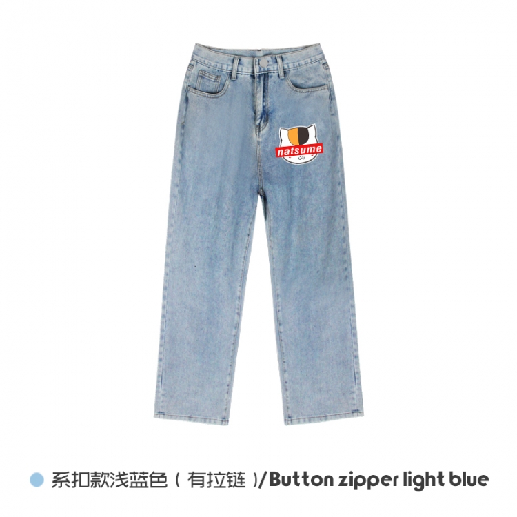 Natsume_Yuujintyou Elasticated No-Zip Denim Trousers from M to 3XL  NZCK03-2