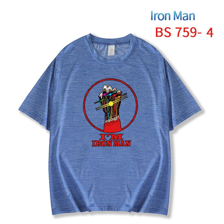 Iron Man New ice silk cotton loose and comfortable T-shirt from XS to 5XL BS-759-4