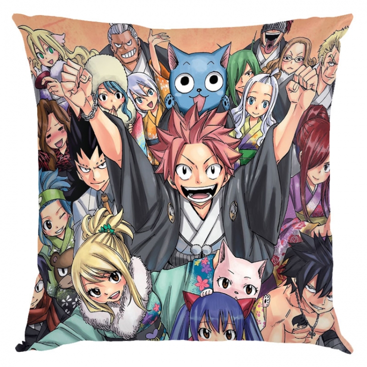 Fairy tail Anime square full-color pillow cushion 45X45CM NO FILLING   Y2-18
