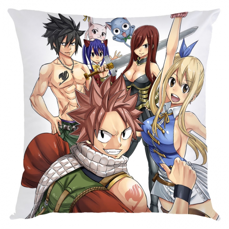Fairy tail Anime square full-color pillow cushion 45X45CM NO FILLING Y2-39