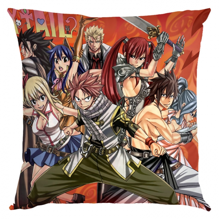Fairy tail Anime square full-color pillow cushion 45X45CM NO FILLING   Y2-40