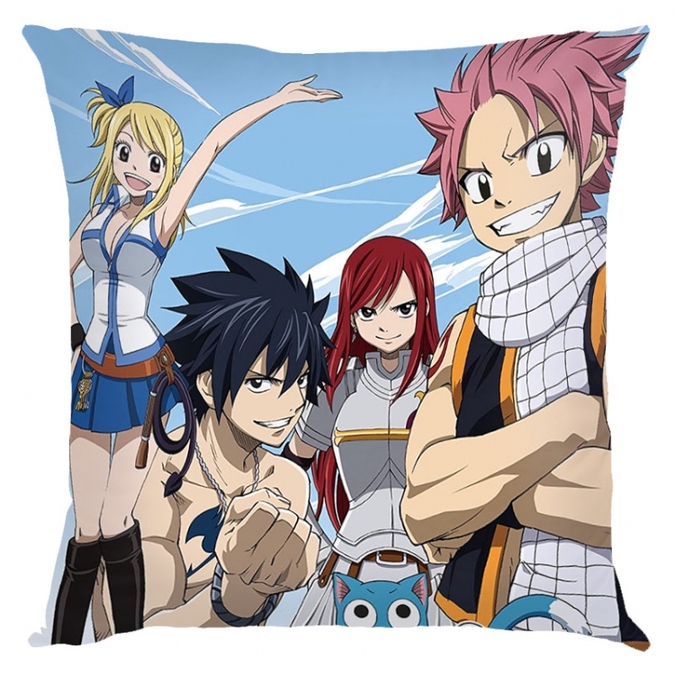 Fairy tail Anime square full-color pillow cushion 45X45CM NO FILLING   Y2-65