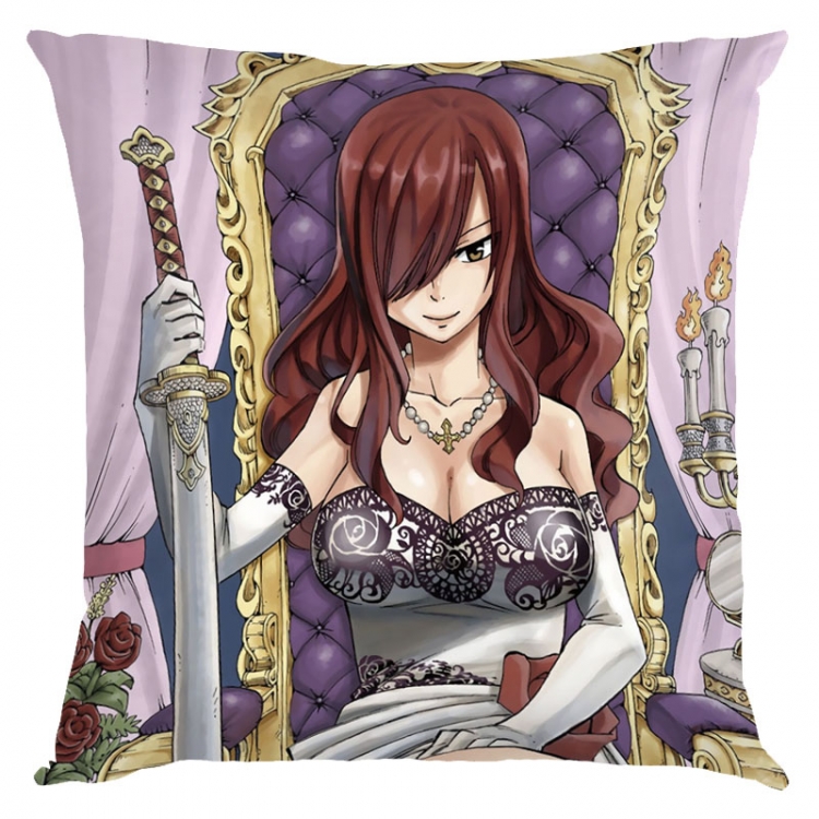 Fairy tail Anime square full-color pillow cushion 45X45CM NO FILLING  Y2-30