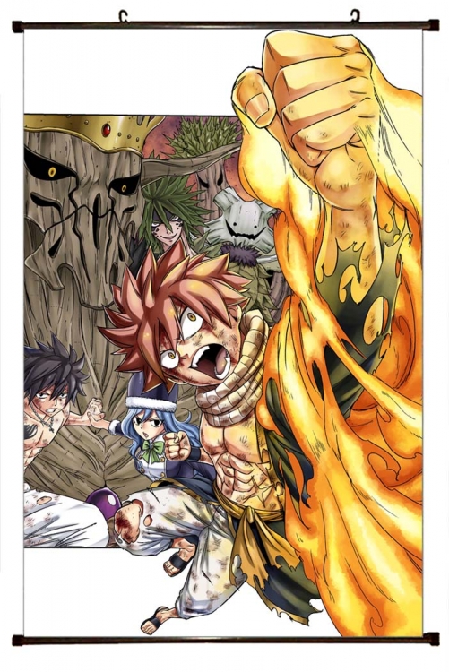Fairy tail Anime black Plastic rod Cloth painting Wall Scroll 60X90CM Y2-28