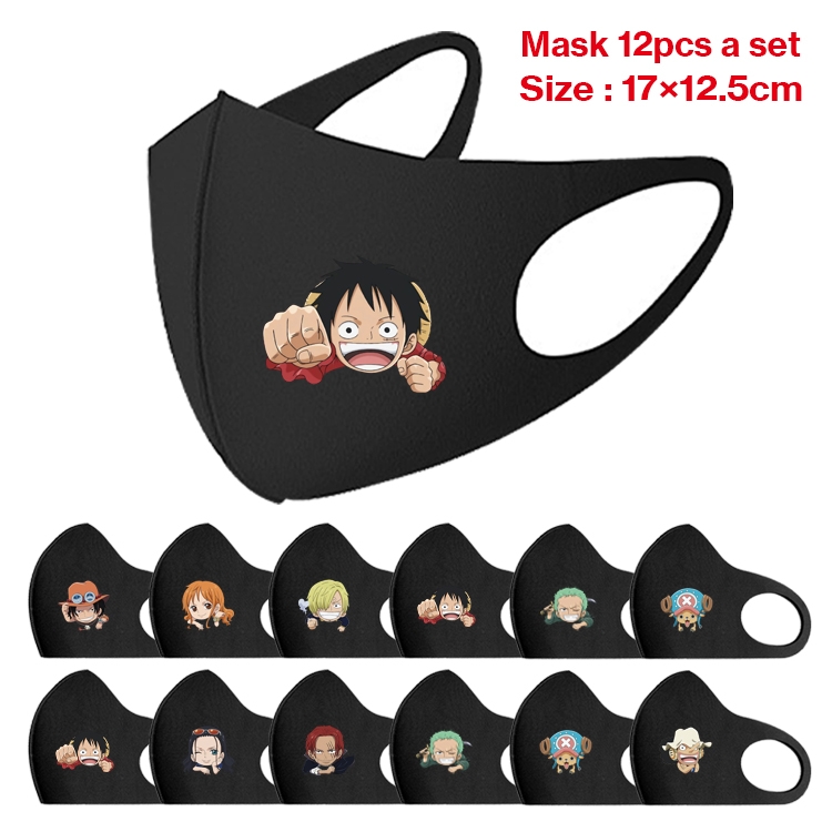 One Piece  Anime peripheral adult masks 17x12.5cm a set of 12