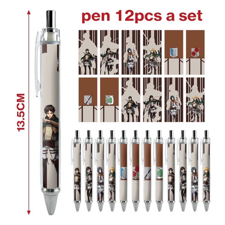 Shingeki no Kyojin anime ballpoint pen A set of 12