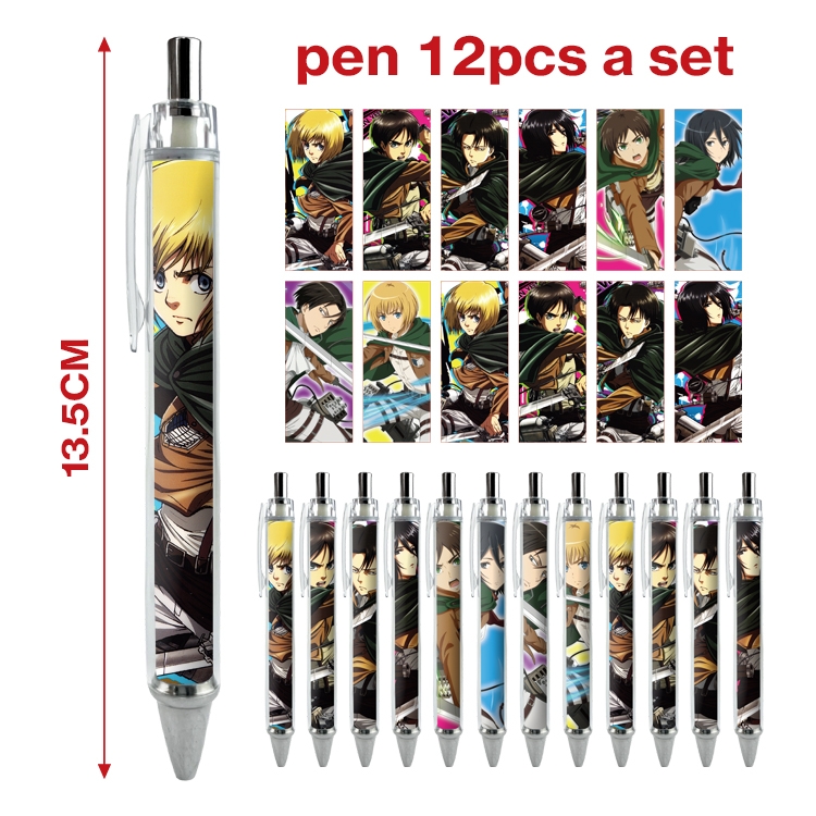 Shingeki no Kyojin anime ballpoint pen A set of 12