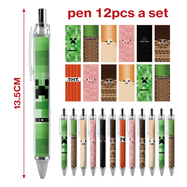 Minecraft anime ballpoint pen A set of 12