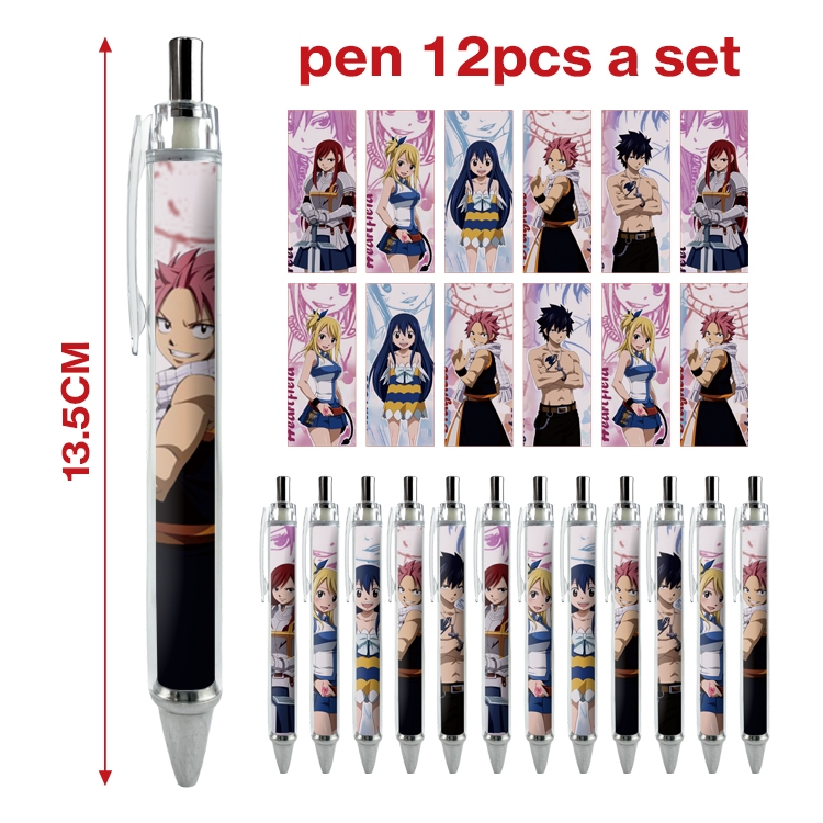 Fairy tail anime ballpoint pen A set of 12