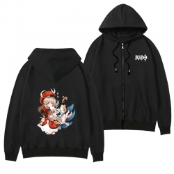 Genshin Impact  Black Hooded T...