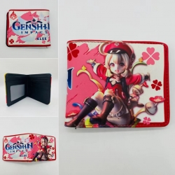 Genshin Impact  Full color  Two fold short card case wallet 11X9.5CM