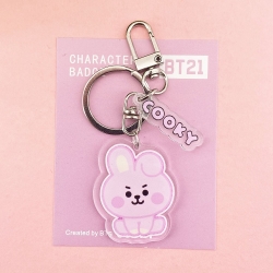 BTS cartoon acrylic keychain p...