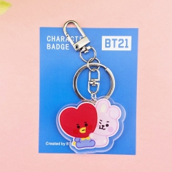 BTS cartoon acrylic keychain p...