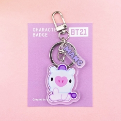 BTS cartoon acrylic keychain p...