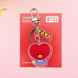 BTS cartoon acrylic keychain p...