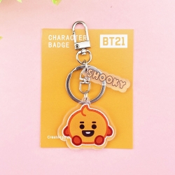 BTS cartoon acrylic keychain p...