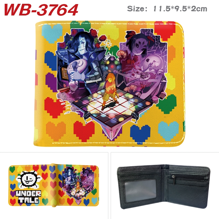 Undertale Anime color book two-fold leather wallet 11.5X9.5X2CM WB-3764A