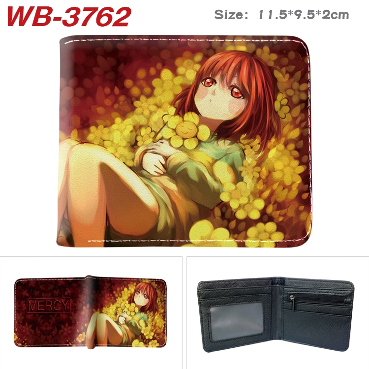 Undertale Anime color book two-fold leather wallet 11.5X9.5X2CM WB-3762A