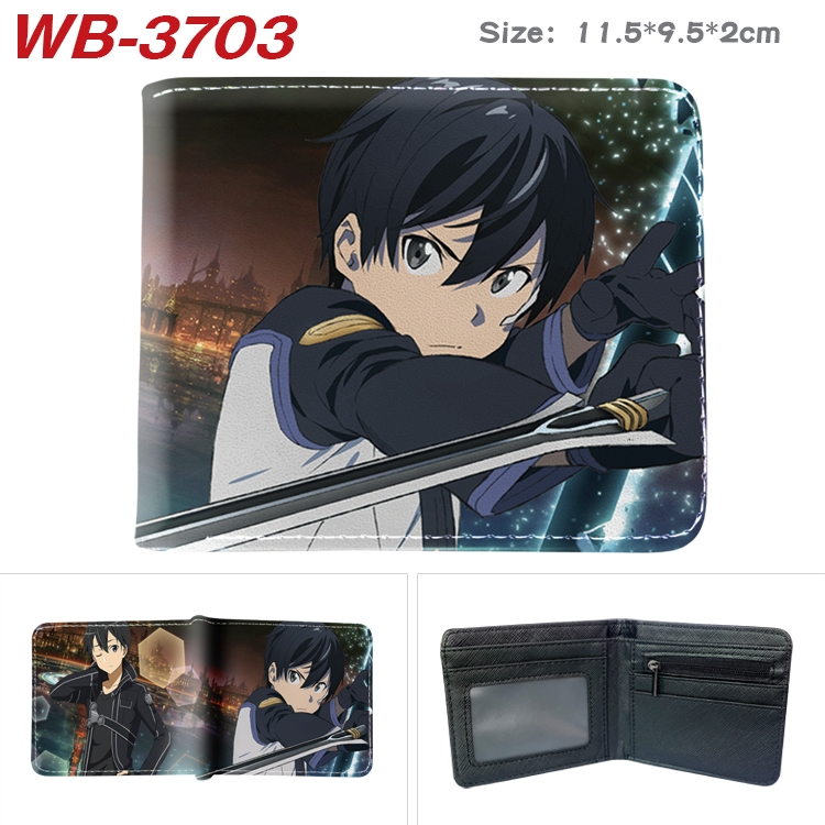Sword Art Online Anime color book two-fold leather wallet 11.5X9.5X2CM WB-3703A