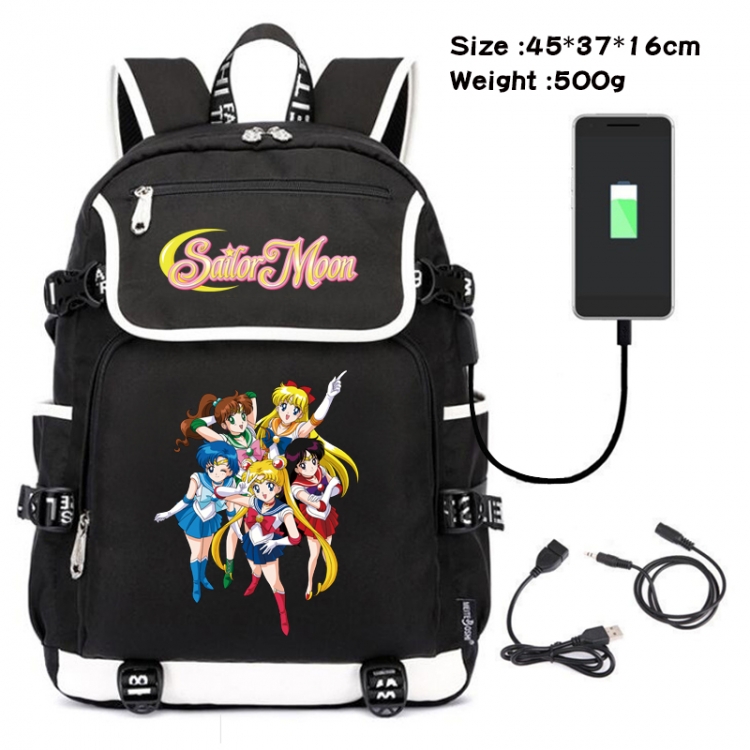 sailormoon Anime Flip Data Cable Backpack School Bag 45X37X16CM
