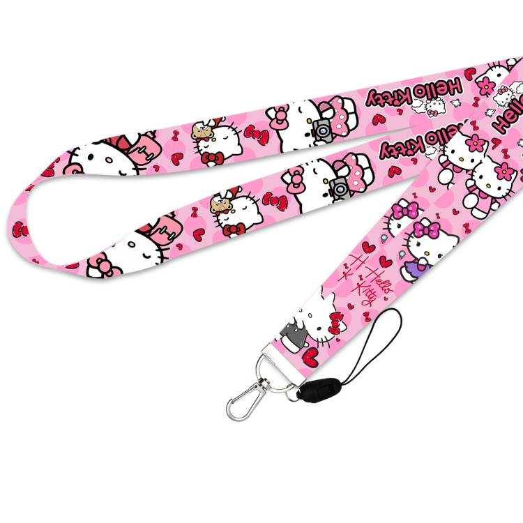 Hello Kitty Silver buckle long mobile phone lanyard 45cm price for 10 pcs