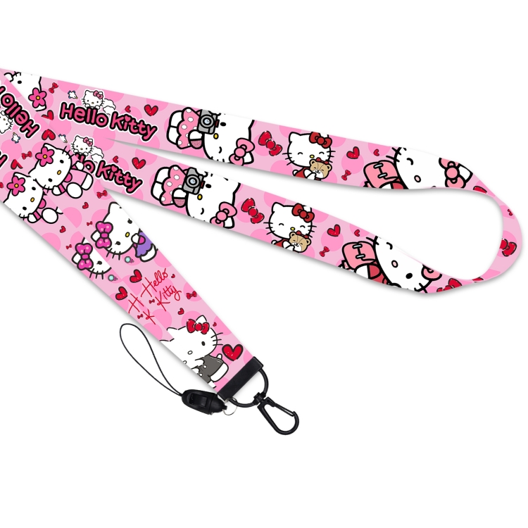 Hello Kitty Black buckle long mobile phone lanyard 45cm price for 10 pcs