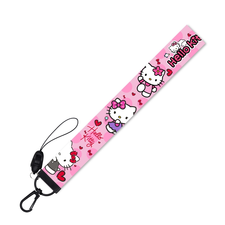 Hello Kitty Black buckle lanyard mobile phone rope 22.5CM a set price for 10 pcs