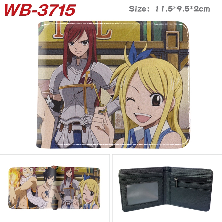 Fairy tail Anime color book two-fold leather wallet 11.5X9.5X2CM WB-3715A