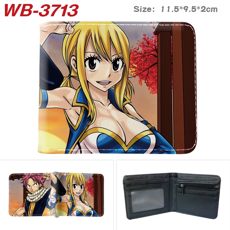 Fairy tail Anime color book two-fold leather wallet 11.5X9.5X2CM   WB-3713A