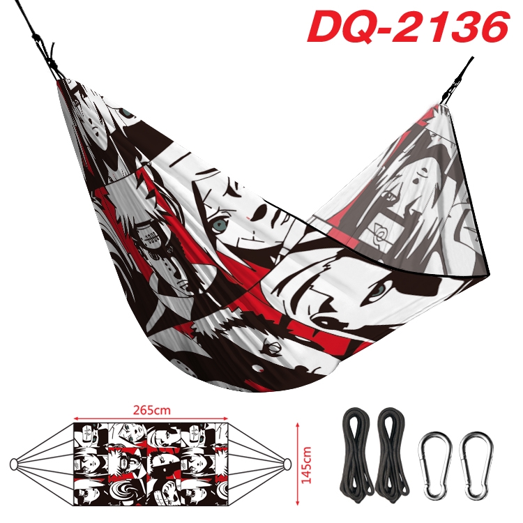 Naruto Outdoor full color watermark printing hammock 265x145cm DQ-2136