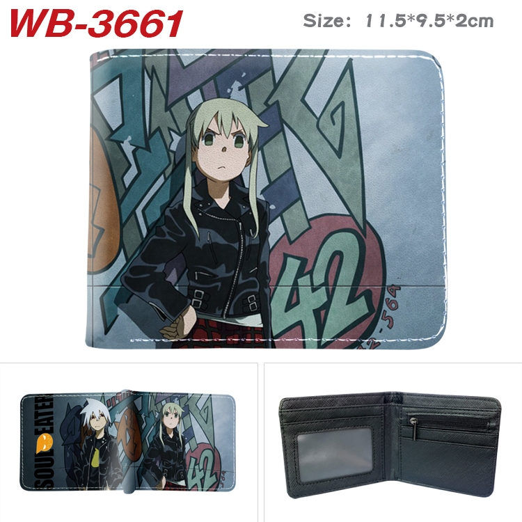 Soul Eater Anime color book two-fold leather wallet 11.5X9.5X2CM  WB-3661A