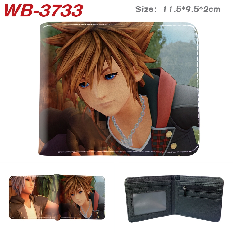kingdom hearts Anime color book two-fold leather wallet 11.5X9.5X2CM WB-3733A