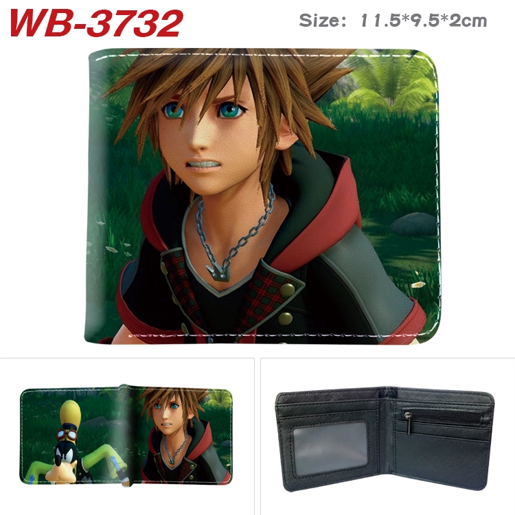 kingdom hearts Anime color book two-fold leather wallet 11.5X9.5X2CM  WB-3732A