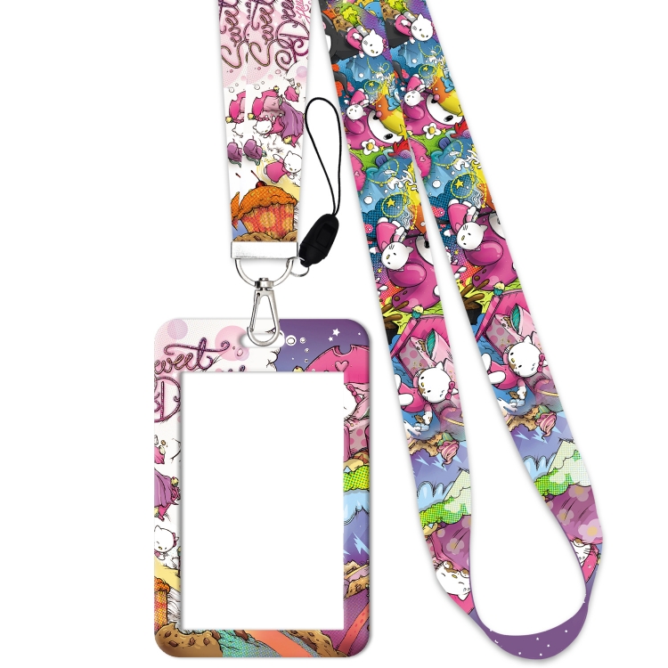 KITTY   Silver buckle anime long lanyard card holder 45cm price for 2 pcs