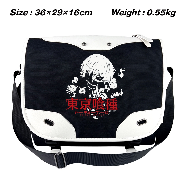 Tokyo Ghoul Black and white anime waterproof nylon shoulder messenger bag schoolbag 36X29X16CM
