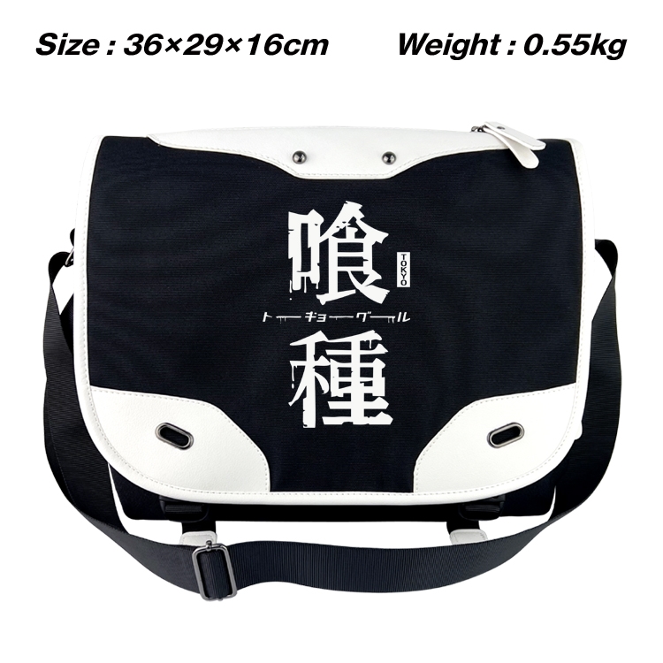 Tokyo Ghoul Black and white anime waterproof nylon shoulder messenger bag schoolbag 36X29X16CM