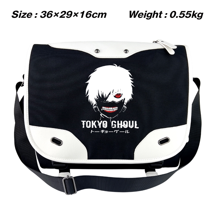 Tokyo Ghoul Black and white anime waterproof nylon shoulder messenger bag schoolbag 36X29X16CM