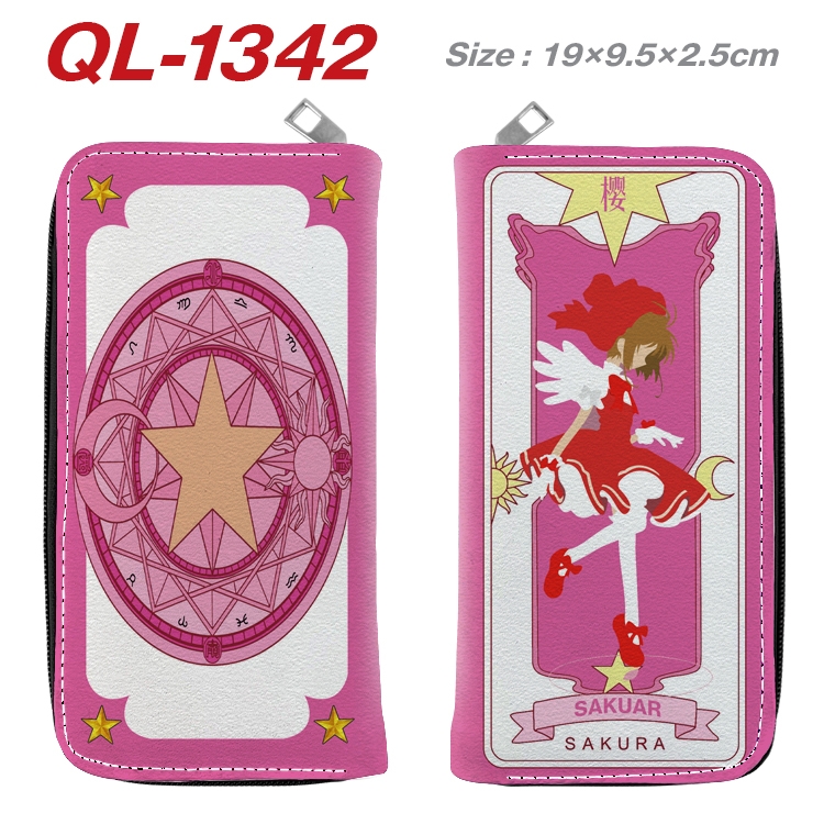Card Captor Sakura Anime pu leather long zipper wallet 19X9.5X2.5CM QL-1342