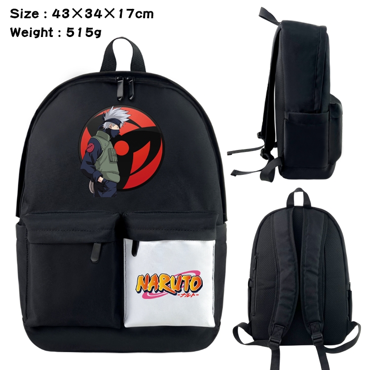 Naruto  Anime Black and White Double Spell Waterproof Backpack School Bag 43x34x17cm