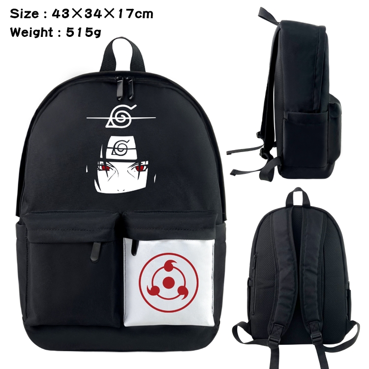 Naruto  Anime Black and White Double Spell Waterproof Backpack School Bag 43x34x17cm