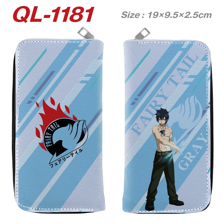 Fairy tail Anime pu leather long zipper wallet 19X9.5X2.5CM QL-1181