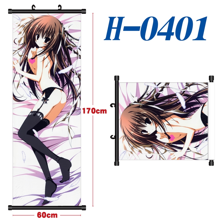 Mashiroiro Symphony Black plastic rod cloth hanging canvas painting 60x170cm H-0401