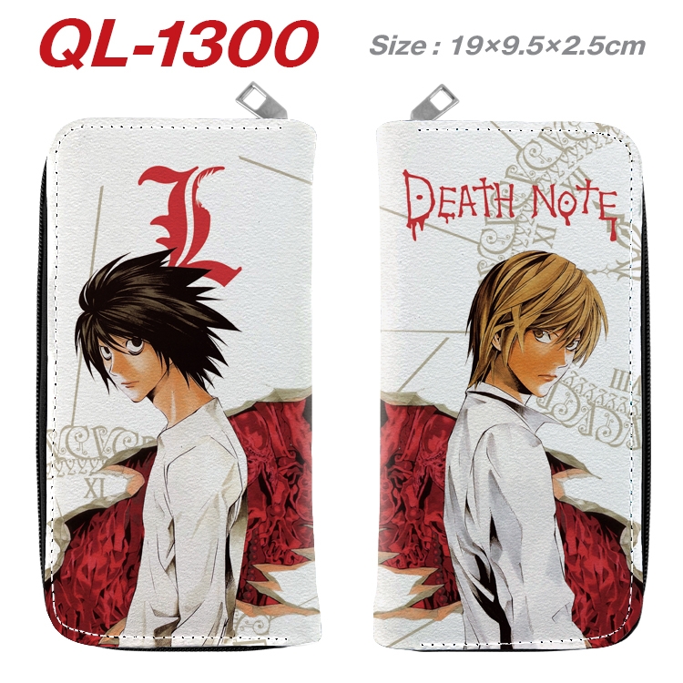 Death note Anime pu leather long zipper wallet 19X9.5X2.5CM  QL-1300