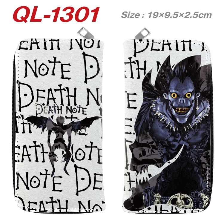 Death note Anime pu leather long zipper wallet 19X9.5X2.5CM QL-1301
